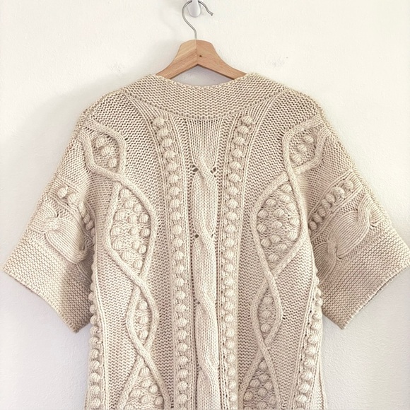 Stella McCartney Wool Cashmere Chunky Cable Knit Bobble Cardigan Dress Ecru IT40 - Picture 5 of 15